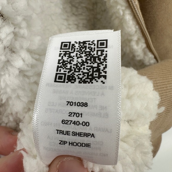 $164 NWT True Religion Mens LG True Sherpa Full Zip Hoodie Travertine Tan Buddha - Picture 7 of 12